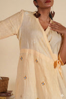 Rj Label Handcrafted Wrap Dress Jamdani Handloom Linen Unisex