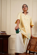 Rj Label Geometric Charm Tunic Mustrad Jamdani Cotton Unisex