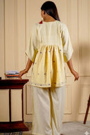 Rj Label Sunshine Diamond Top Yellow Cotton Jamdani Unisex