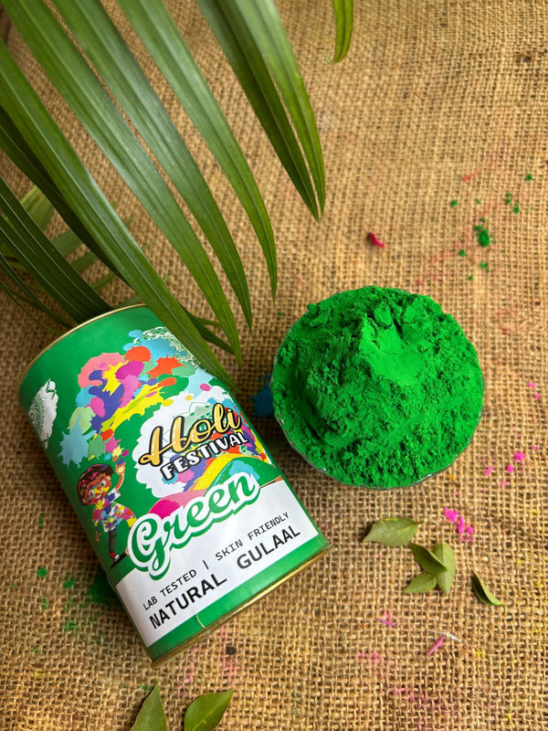 Natural Green Holi Gulaal Powder - 200g Box