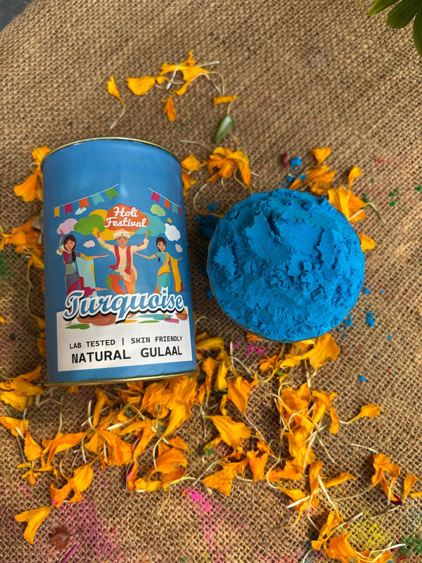 Natural Turquoise Holi Gulaal Powder - 200g Box