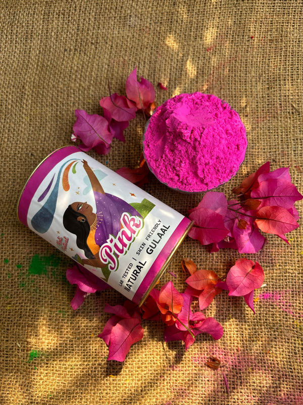 Natural Pink Holi Gulaal Powder - 200g Box