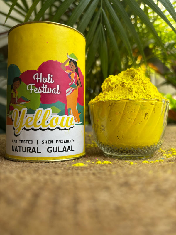 Natural Yellow Holi Gulaal Powder - 200g Box