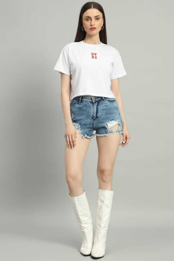 Dvrzi White Jersey Short Tee