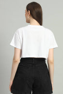 Dvrzi White She Cropped Tee