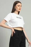 Dvrzi White She Cropped Tee