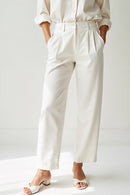 Studio Amala Ivory Whisper White Linen Trouser