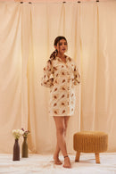 The Conscious Closet Otter Brown Otter Tune Directional Detachable Dress in Cotton Poplin