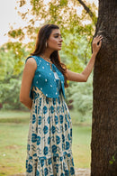 The Conscious Closet Blue Slate Sweet Chill Wave Long Dress Set