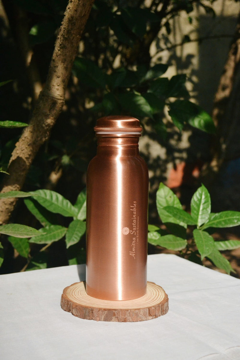 Almitra Sustainables Copper Bottle and Coconut Fiber Bottle Cleaner