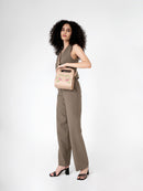 Green Hermitage Aphrodite Vegan Leather Satchel/Crossbody Bags (Almond)