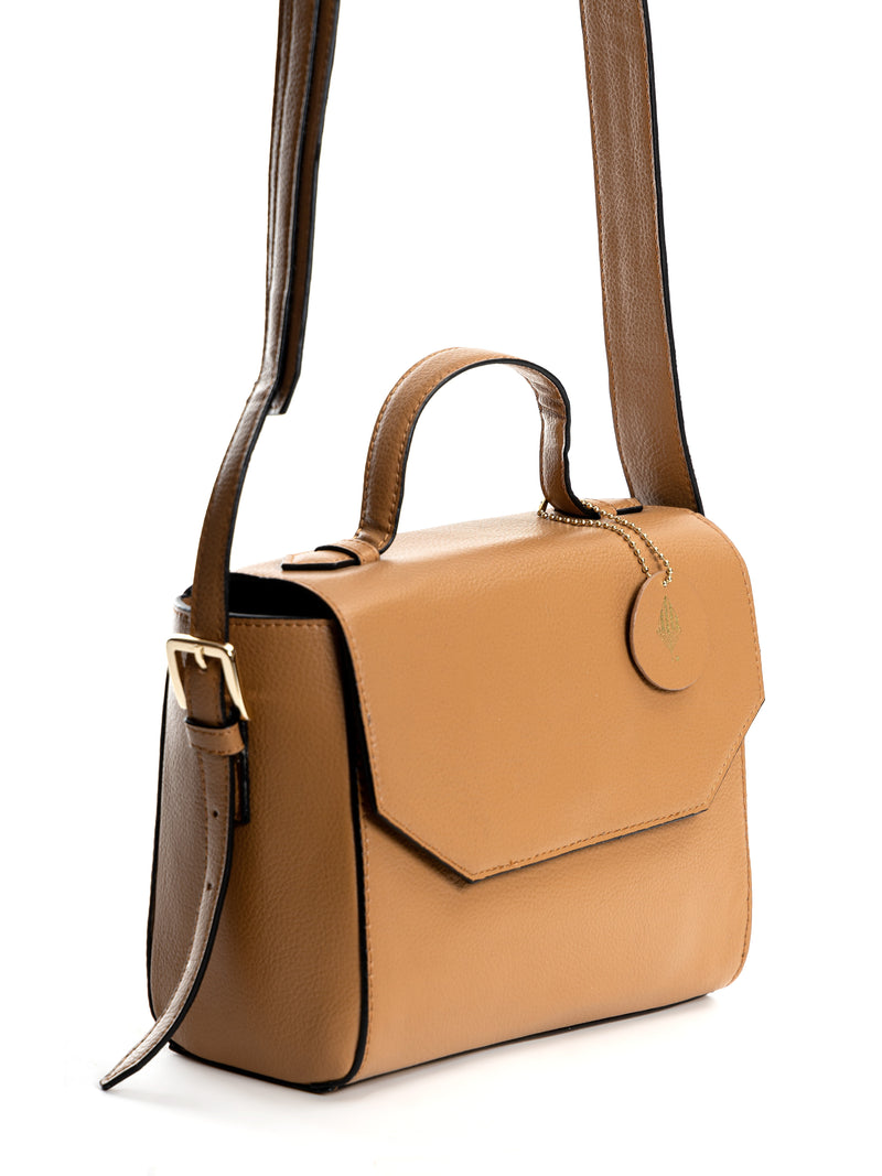 Green Hermitage Asteria Vegan Leather Satchel/Crossbody Bags (Caramel)