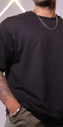 Solid Oversized Men T-shirt in Midnight Black