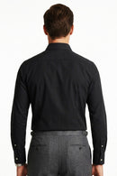 Venhoma Cotton Poplin Men's Charcoal Black Shirt