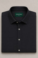 Venhoma Cotton Poplin Men's Charcoal Black Shirt