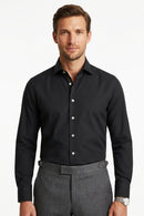 Venhoma Cotton Poplin Men's Charcoal Black Shirt