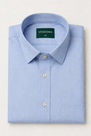 Venhoma Cotton Poplin Men's Light Blue Shirt