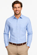 Venhoma Cotton Poplin Men's Light Blue Shirt