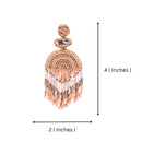 Boho Chic Beaded Dangle Earrings - Peach and Gold Statement Jewellery