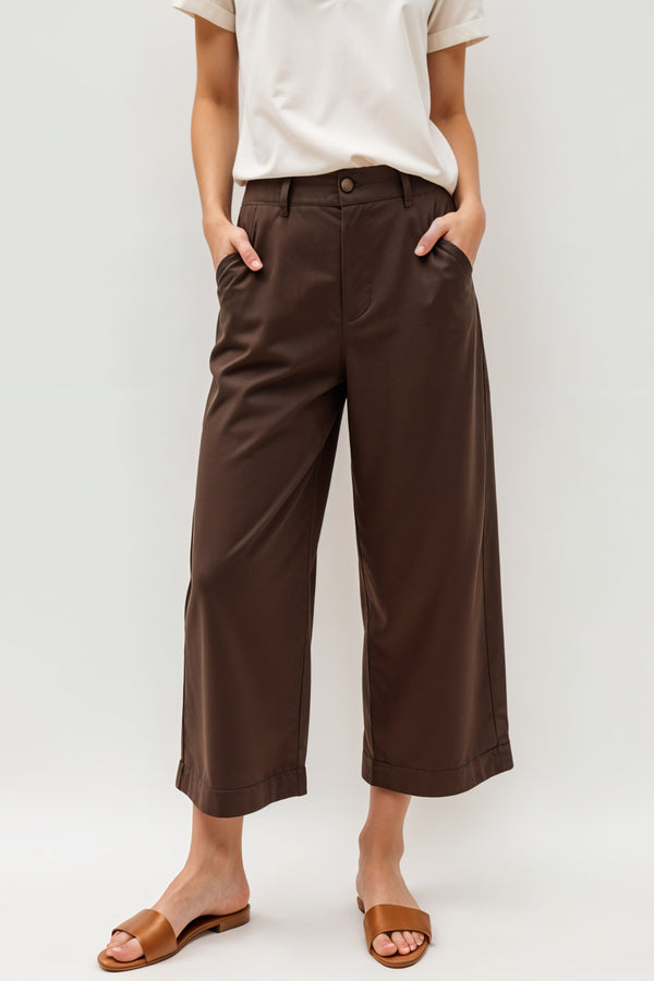 Studio Amala Cocoa Mousse Cotton Women’s Dark Brown Culottes