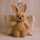 SriJeevanam Handcrafted Jute Unisex Natural Bunny Keychain