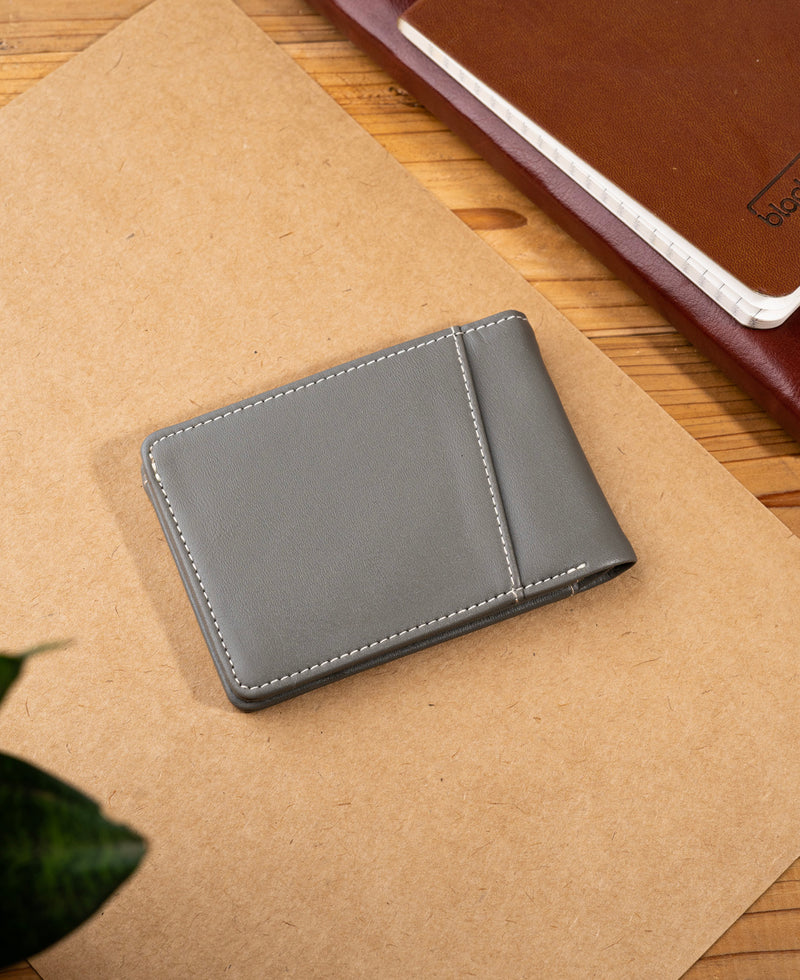 Whitefire Vegan Leather Billfold Wallet in Steel Grey