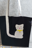 Shakti Kriti Unbleached Cotton Canvas Tote Bag | Women | Black | Tote bag