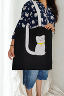 Shakti Kriti Unbleached Cotton Canvas Tote Bag | Women | Black | Tote bag