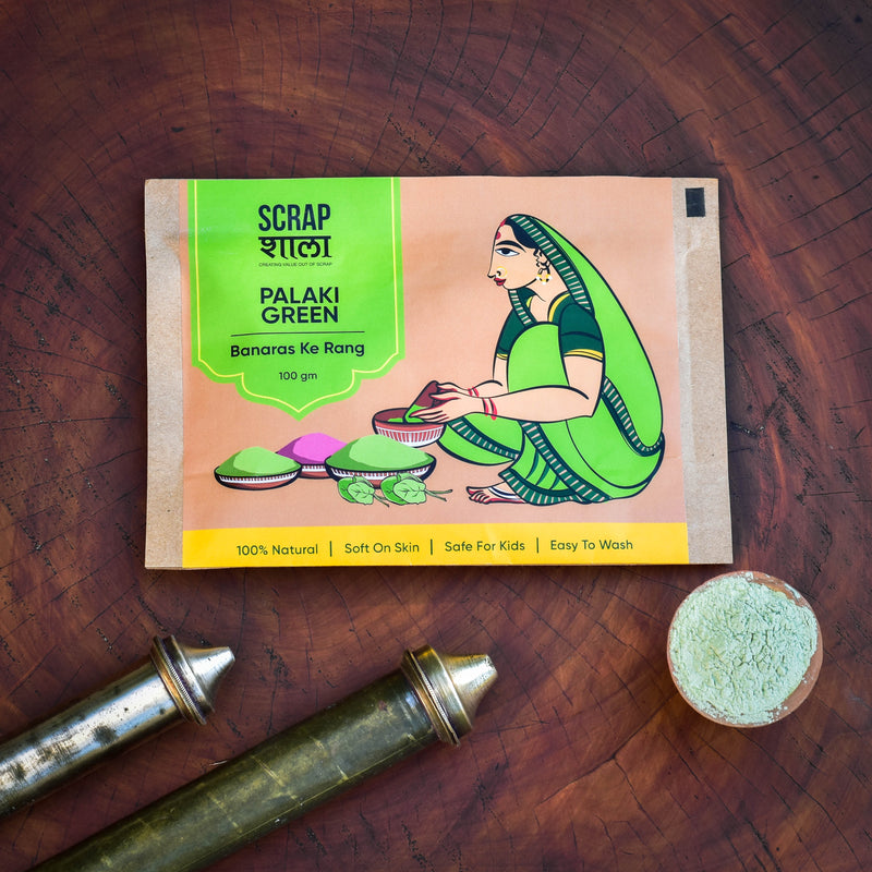 Scrapshala Holi Milan Gulaal Box | Four Packs of Natural Gulaal | Safe for Kids | Handmade in Banaras