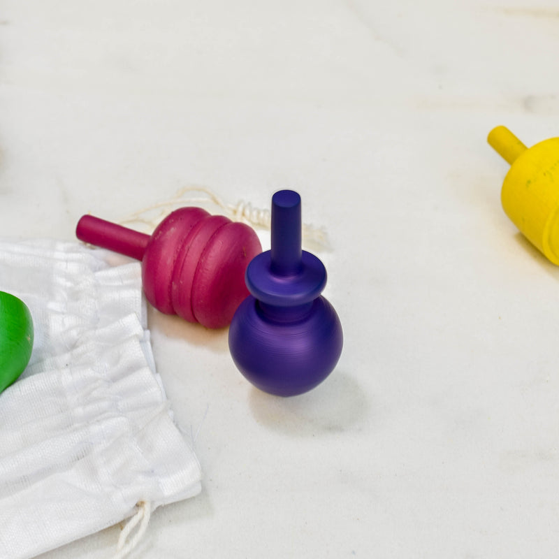 Scrapshala Wooden Spin Toy | Pack Of 5 | 3 To 12 Years Old | Chemical-Free | Handmade In Banaras