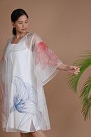 Ethically made pure organza silk jacket with hand embroidery