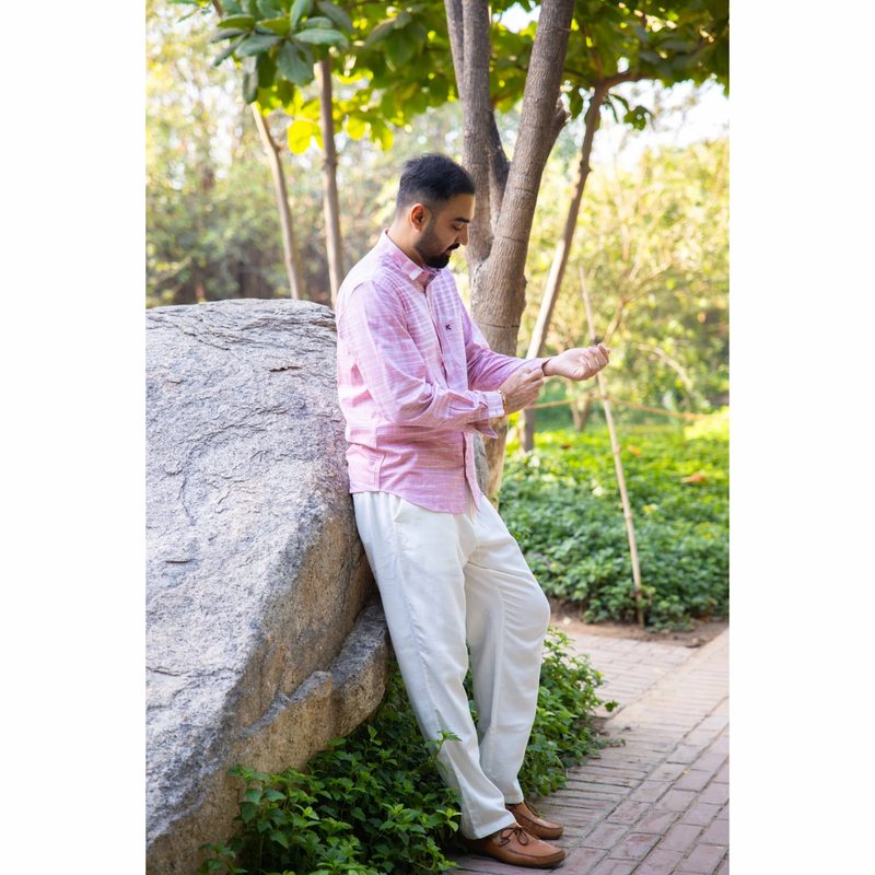 Blush Pink Khadi Shirt