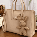 SriJeevanam Handcrafted Jute Unisex Natural Bunny Keychain