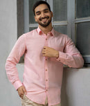 Earthy Route Lyocell Linen Full Sleeve Shirt in Charm Pink