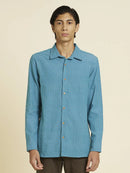 Patrah Khadi - Handwoven Serene Bondi Blue Handloom Shirt