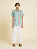 Patrah Block Santorini Pink Lotus Printed Shirt