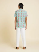 Patrah Block Santorini Pink Lotus Printed Shirt