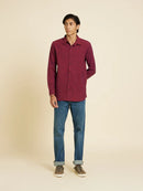 Patrah Khadi - Handwoven Viva Magenta - Indigo Handloom Shirt