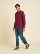 Patrah Khadi - Handwoven Viva Magenta - Indigo Handloom Shirt