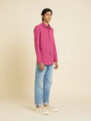 Patrah Khadi - Handwoven Rose Violet Handloom Shirt