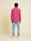Patrah Khadi - Handwoven Rose Violet Handloom Shirt