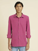 Patrah Khadi - Handwoven Rose Violet Handloom Shirt