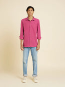 Patrah Khadi - Handwoven Rose Violet Handloom Shirt