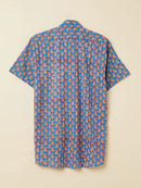 Patrah Block Blue Paisley Handblock Printed Shirt
