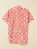 Patrah Block Summer Coral Handblock Printed Shirt