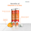Zaocare Vitamin C & Zinc Effervescent Tablets For Men & Women (Natural Amla) | For Glowing Skin & Boosts Immunity | Supports Collagen Formation | Plant Based Supplement