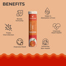 Zaocare Vitamin C & Zinc Effervescent Tablets For Men & Women (Natural Amla) | For Glowing Skin & Boosts Immunity | Supports Collagen Formation | Plant Based Supplement