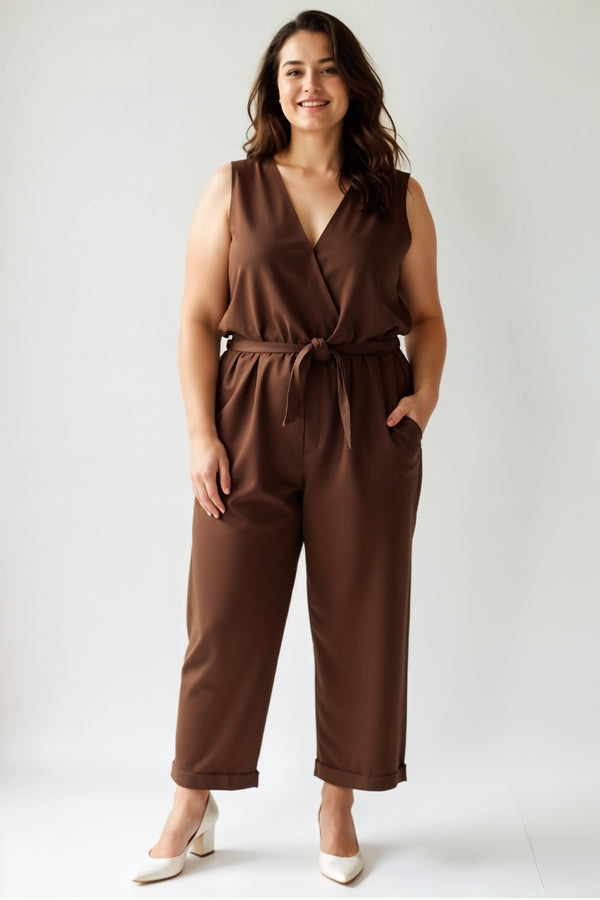 Studio Amala Espresso Martini Linen Women’s Dark Brown Jumpsuit