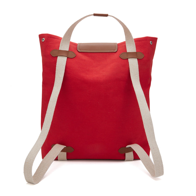 3-in-1 Red Canvas Convertible Bag