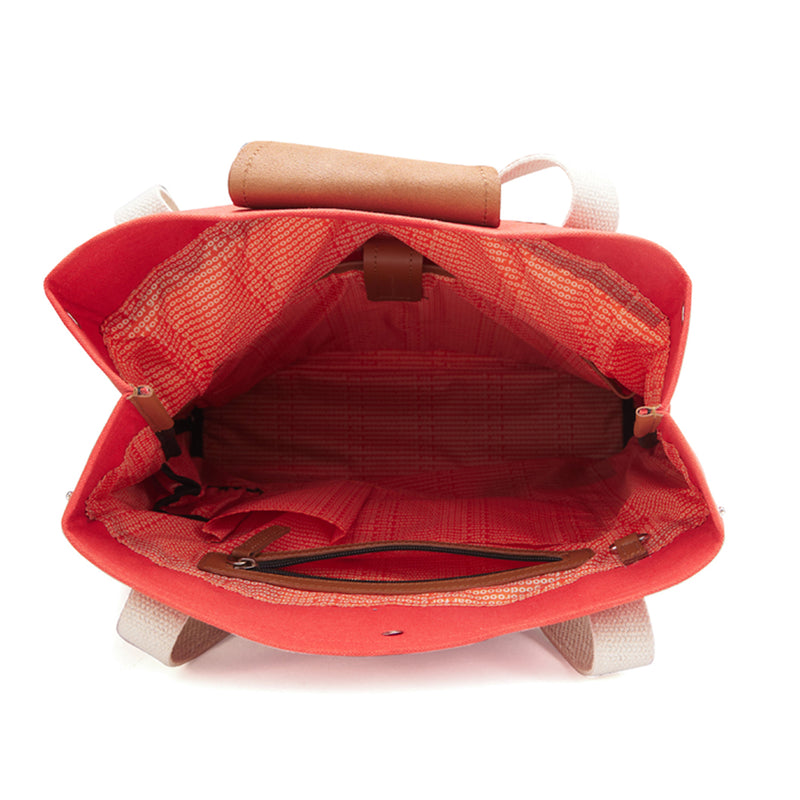 3-in-1 Red Canvas Convertible Bag